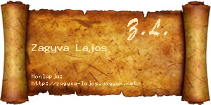 Zagyva Lajos névjegykártya